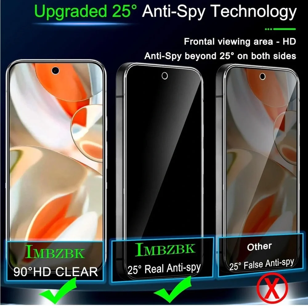 3 Pack Privacy Screen Protector for Google Pixel 9 Pro XL